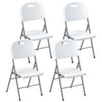 Outsunny 4PCS Folding Chair with Steel Frame, Garden Chair Set, Refurbished