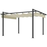 Outsunny 3 x 4m Pergola with Retractable Roof and Aluminium Frame, Refurbished