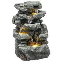 Outsunny Outdoor Fountain, Resin Freestanding Garden Fountain, Grey