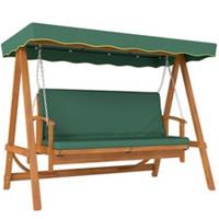 Outsunny 3 Seater Wooden Garden Swing Chair Seat Hammock Bench Lounger Bed