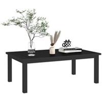 Outsunny Aluminium Outdoor Coffee Table Patio Table with Slat Top, Black