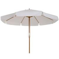 Outsunny Garden Parasol Patio Umbrella with Ruffles Cream White