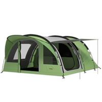 Outsunny Family Camping Tent Waterproof Tunnel Tent 4 Person Green
