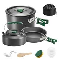 Outsunny Camping Cookware Set for 2-3 People, Camping Cooking Kit, Refurbished