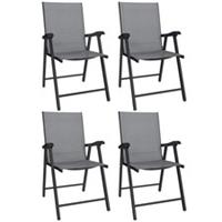 Outsunny Folding Garden Chairs Set of 4 w/ High Back, Armrests, Refurbished