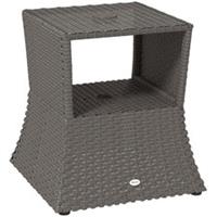 Outsunny Rattan Wicker Tea Coffee Table w/ Umbrella Hole Refurbished