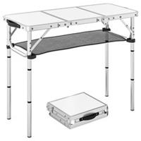 Outsunny 3ft Folding Camping Table, Picnic Table with Storage Layer, Refurbished