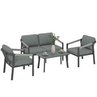 Outsunny 4 Seater Aluminium Furniture Set, Outdoor Patio Furniture Refurbished