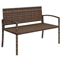 Outsunny Patio Rattan 2 Seater Garden Bench Garden Armchair Refurbished