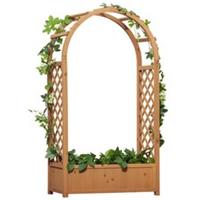 Outsunny Raised Garden Bed with Arch Trellis, Garden Planter Box, Refurbished