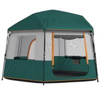 Outsunny Camping Tent 3000mm Waterproof 4-6 Person Green, Refurbished
