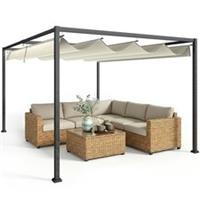 Outsunny 4x3m Pergola Gazebo Patio Sunshelter Retractable Canopy Refurbished