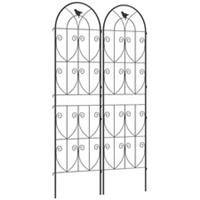 Outsunny Set of 2 Metal Garden Trellis, Outdoor Trellis Panels, Refurbished