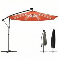 Outsunny 3 m Garden Cantilever Parasol with Solar Light, Rotation, Refurbished