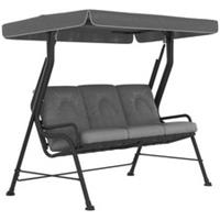 Outsunny 3-Seater Garden Swing Seat, Outdoor Swing Chair w/ Canopy, Refurbished