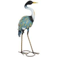 Outsunny Heron Garden Statue Metal Garden Gift w/Stakes Multi-Colour Refurbished