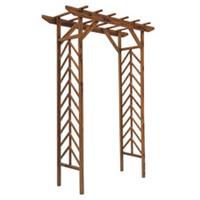 Outsunny Wooden Garden Arbor, Arch Trellis for Climbing Vines Refurbished