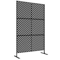Triangle Metal Outdoor Privacy Divider Screen, Black, Refurbished