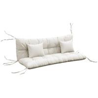 Outsunny Outdoor Back and Seat Cushion with Pillows, NO SWING, White