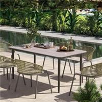 Outsunny Garden Table with Rust Resistant Metal Frame, Light Grey, Refurbished