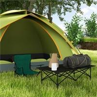 Outsunny Portable Folding Camping Table w/ Roll Up Top Carry Bag Refurbished