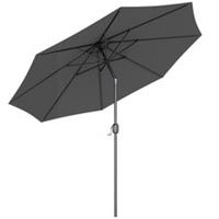 3m Tilt Crank Outdoor Patio Sun Shade Parasol, Dark Grey, Refurbished