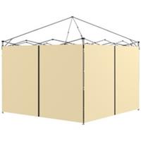 3x3m/3x6m Gazebo Side Panels with Zipped Doors, Beige, Refurbished