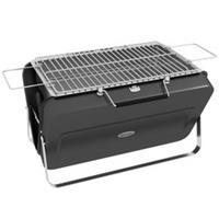 Suitcase Style Portable Outdoor Charcoal BBQ Grill, Black, Refurbished