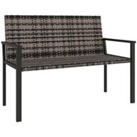 Quick Dry Padding Rattan Outdoor Garden Loveseat Bench, Mixed Grey, Refurbished