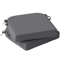 2Pcs Outdoor Garden Furniture Chair Seat Cushion Pads, Grey, Refurbished