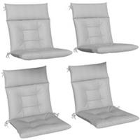 4Pcs Waterproof Outdoor Garden Chair Cushion Pads, Light Grey, Refurbished