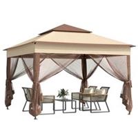 Outsunny Heavy-Duty Pop-Up Party Gazebo Marquee Tent, Khaki, Refurbished