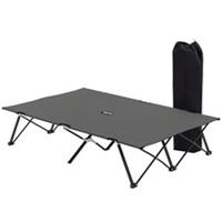 Outsunny Double Folding Outdoor Camping Cot Bed, Charcoal Grey, Refurbished