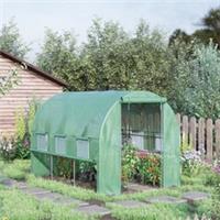 Outsunny 3 x 2 x 2m Polytunnel Green House w/ UV-resistant PE Cover, Refurbished