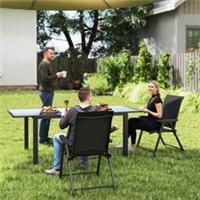 Outsunny Folding Garden Dining Chairs Set of 2 with Mesh Seat, Refurbished