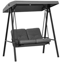 Outsunny 2-Seater Adjustable Canopy Garden Swing Hammock, Grey, Refurbished