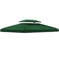 Outsunny 3x4m 2-Tier Gazebo Replacement UV Roof Canopy, Green, Refurbished