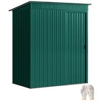 Outsunny 5x3.5ft Easy Assembly Metal Garden Storage Shed, Green, Refurbished