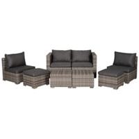 Outsunny 8pc Outdoor Patio Furniture Set Weather Wicker Sofa Chair Refurbished