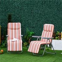 Outsunny Set of 2 Adjustable Sun Lounger Recliner Reclining Seat Refurbished