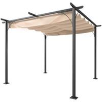 Outsunny Outdoor Pergola Gazebo Porch Awning Retractable Canopy Refurbished