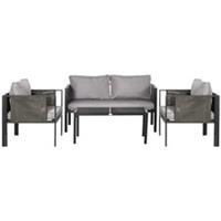 Outsunny 4 Piece Garden Sofa Set w/ Tempered Glass Coffee Table Refurbished