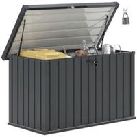 Outsunny 400L Lockable Waterproof Metal Storage Box, Dark Grey, Refurbished