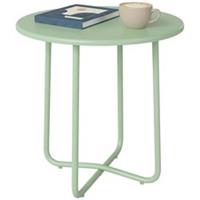 Outsunny 48cm Round Metal Outdoor Garden Side Table, Green, Refurbished