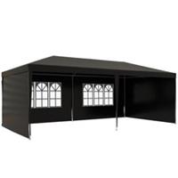 Outsunny 63m Outdoor Party Gazebo Canopy Tent, Black, Refurbished