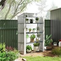 Outsunny 4 Tier Lean-to Mini Greenhouse with Reinforced PE Cover Refurbished