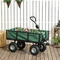 Outsunny Garden Cart with Removable Liner, Quick-Release Sides, Refurbished