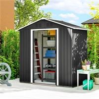 Outsunny 6.5x3.5ft Metal Garden Shed for Garden, Dark Grey Refurbished