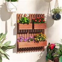 Outsunny Garden Planters with Trellis Wall-mounted Raised Garden Bed Refurbished