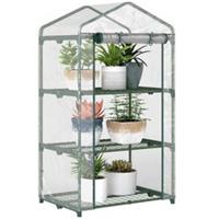 Outsunny 3‑Tier Roll‑Up Door Mini Transparent Plant Greenhouse, Refurbished